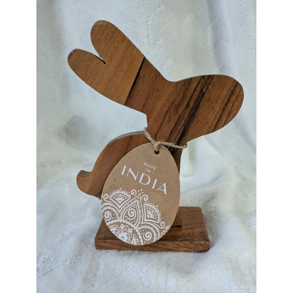 New Cut Out Wood Bunny Decor
